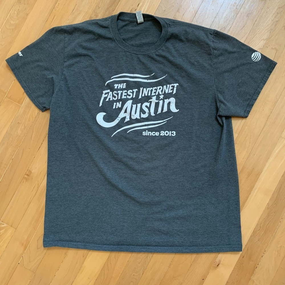 AT&T "Fastest Internet in Austin" T-Shirt Graphic Tee Size XL